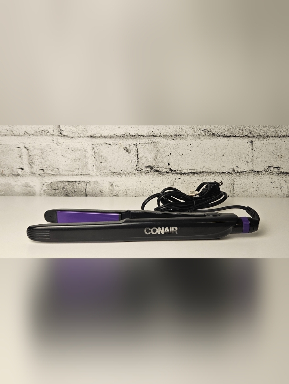 Conair Ceramic Flat Iron Hair Straightener Adjustable Heat Purple Plates